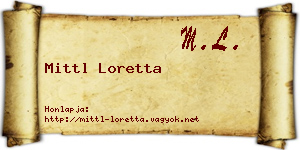 Mittl Loretta névjegykártya